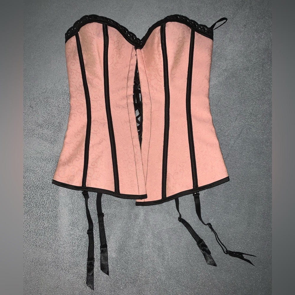 Pink and black corset